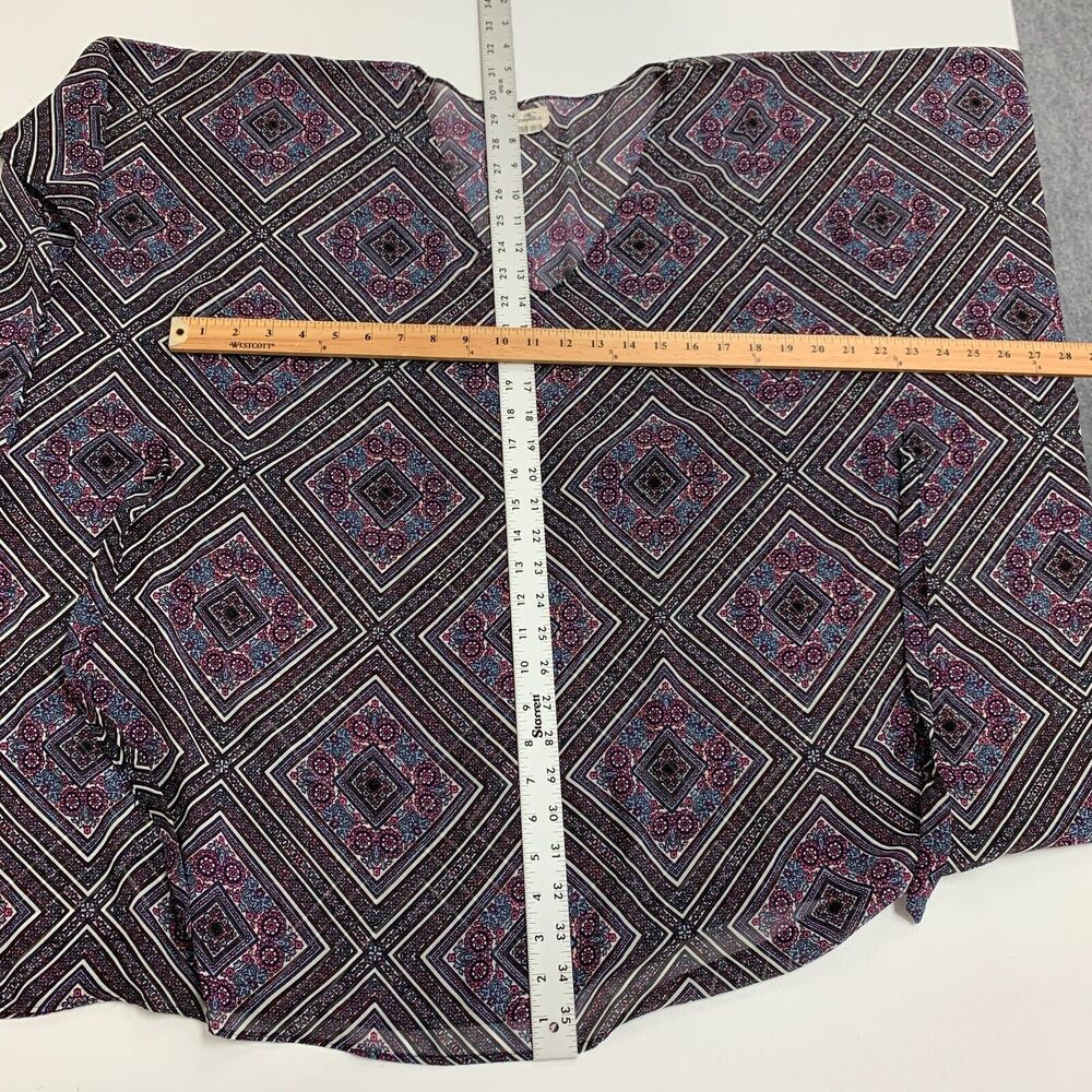 Oneill Adela Cover Up Womens XS/S Semi Sheer Paisley Beach Poncho Waist Tie - Picture 7 of 11
